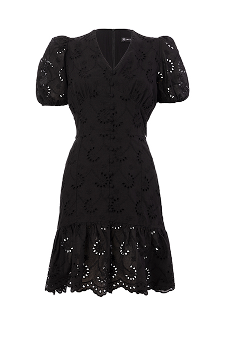 Tiffany Production Mini haljina od veza sa karnerom na donjem rubu