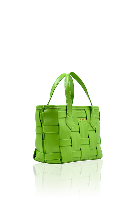 Mini torbica zaobljenih ručki i odvojivim kaišem za nošenje preko tela Tiffany Production